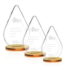 Glenhazel Amber Tear Drop Crystal Award - Awards and Trophies