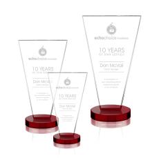 Burney Red Polygon Crystal Award - Awards and Trophies