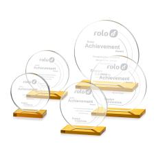 Victoria Amber Circle Crystal Award - Awards and Trophies
