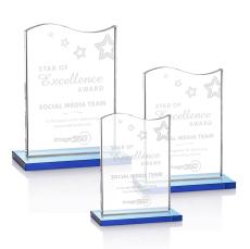 Unity Sky Blue Unique Crystal Award - Unique Awards