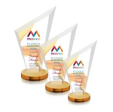 Condor Full Color Amber Peaks Crystal Award - Awards and Trophies