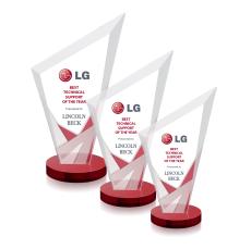 Condor Full Color Red Peaks Crystal Award - Awards and Trophies