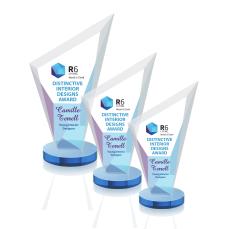 Condor Full Color Sky Blue Peaks Crystal Award - Full Color Imprint