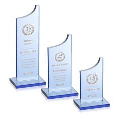 Berrattini Sky Blue Peaks Crystal Award - Colored Crystal Awards