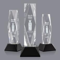 President 3D Black on Base Towers Crystal Award - 3D Crystal Awards