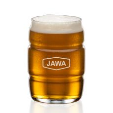 Barrel Beer Glass - Deep Etch - Barware