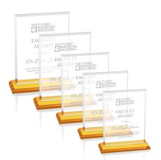 Vitalia Amber Rectangle Crystal Award - Awards and Trophies