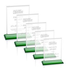 Vitalia Green Rectangle Crystal Award - Awards and Trophies