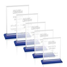 Vitalia Blue  Rectangle Crystal Award - Awards and Trophies