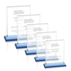 Vitalia Sky Blue Rectangle Crystal Award - Awards and Trophies
