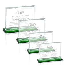 Lismore Green Rectangle Crystal Award - Awards and Trophies