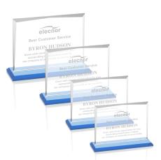 Lismore Sky Blue Rectangle Crystal Award - Awards and Trophies