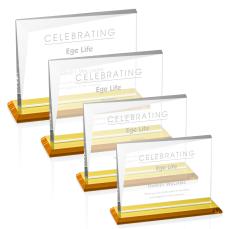 Mirela Amber Rectangle Crystal Award - Awards and Trophies
