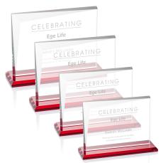 Mirela Red  Rectangle Crystal Award - Crystal Awards