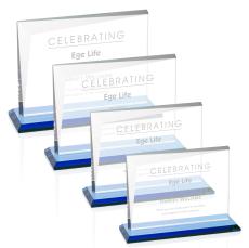 Mirela Sky Blue  Rectangle Crystal Award - Awards and Trophies