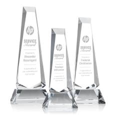 Rustern Clear on Base Obelisk Crystal Award - Awards and Trophies
