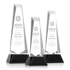 Rustern Black on Base Obelisk Crystal Award - Awards and Trophies