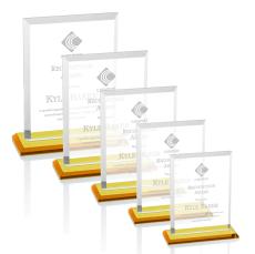 Denison Amber Rectangle Crystal Award - Awards and Trophies