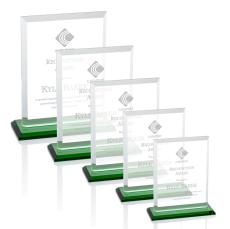 Denison Green  Rectangle Crystal Award - Awards and Trophies