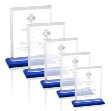 Denison Blue  Rectangle Crystal Award - Crystal Awards