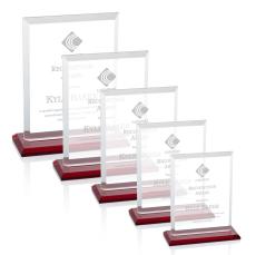 Denison Red  Rectangle Crystal Award - Awards and Trophies