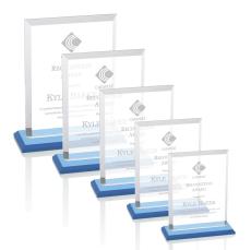 Denison Sky Blue Rectangle Crystal Award - Awards and Trophies