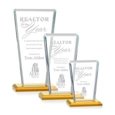 Chatham Amber  Rectangle Crystal Award - Awards and Trophies