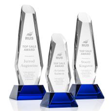 Rawlinson Blue  on Base Obelisk Crystal Award - Awards and Trophies