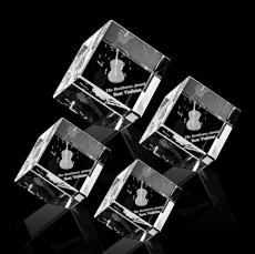 Burrill Corner Cube 3D Square / Cube Crystal Award - Crystal Awards