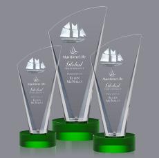 Brampton 3D Green  Peaks Crystal Award - Crystal Awards
