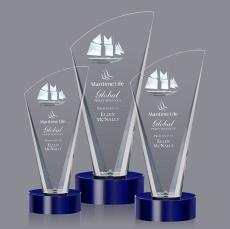 Brampton 3D Blue  Peaks Crystal Award - Awards and Trophies