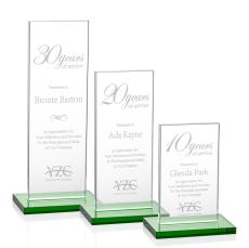 Heathrow Green Rectangle Crystal Award - Awards and Trophies