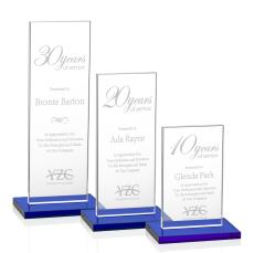 Heathrow Blue Rectangle Crystal Award - Crystal Awards