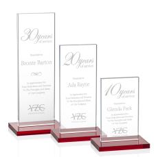 Heathrow Red Rectangle Crystal Award - Awards and Trophies