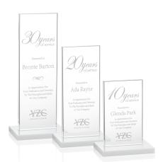 Heathrow White Rectangle Crystal Award - Awards and Trophies