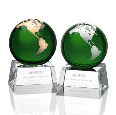 Blythwood Green Globe Crystal Award - Crystal Awards