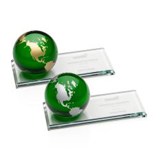 Fairfield Green Globe Crystal Award - Crystal Awards