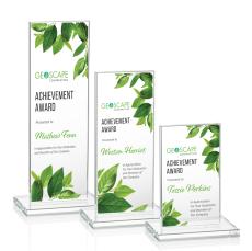 Heathrow Full Color Clear Rectangle Crystal Award - Awards and Trophies