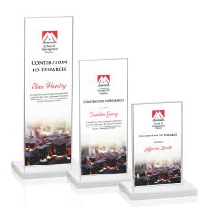 Heathrow Full Color White  Rectangle Crystal Award - Awards and Trophies