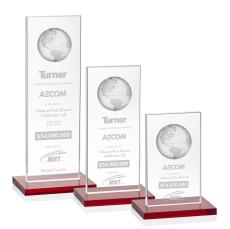 Brannigan Globe Red Rectangle Crystal Award - Globe Awards