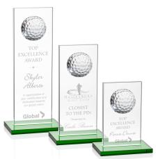 Sarnia Golf Green Rectangle Crystal Award - Crystal Awards