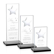 Dallas Star Black/Silver  Rectangle Crystal Award - Awards and Trophies