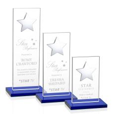 Dallas Star Blue/Silver Rectangle Crystal Award - Star Awards