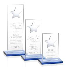 Dallas Star Sky Blue/Silver Rectangle Crystal Award - Star Awards