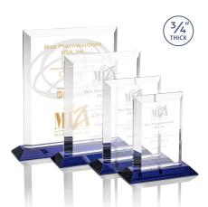 Harrington Blue  Rectangle Crystal Award - Awards and Trophies