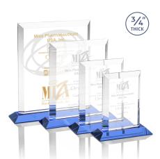 Harrington Sky Blue Rectangle Crystal Award - Awards and Trophies