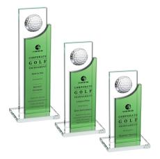Redmond Golf Green Rectangle Crystal Award - Golf Awards