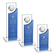 Redmond Golf Blue Rectangle Crystal Award - Awards and Trophies