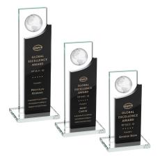 Sherwood Globe Black Rectangle Crystal Award - Awards and Trophies