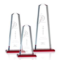 Pinnacle Red Towers Crystal Award - Awards and Trophies